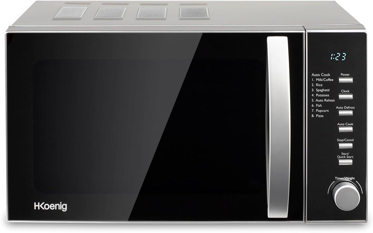 H.Koenig Four micro-ondes, éclairage LED, 6 niveaux, 24, 5 cm, 700 W, 8 modes, 6 niveaux de puissance, VIO2, 20L, 700W, 24, 5cm, minuterie
