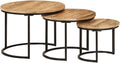 Table gigognes, Tables gigognes 3 pcs bois de manguier massif brut, vidaXL