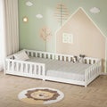 Lit ML DESIGN modern living 90x200, Cadre Blanc pour Garçons & Filles, 90 × 200 cm, avec Sommier à Lattes et Barrière Anti-Chute