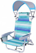 predolo Bain de soleil, réglable, portable, Bleu Vert Stripe