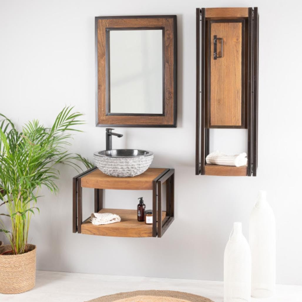 Meuble suspendus, 60 cm, Wanda collection, 37 cm, Meuble de Salle de Bain Suspendu Elégance 60 cm