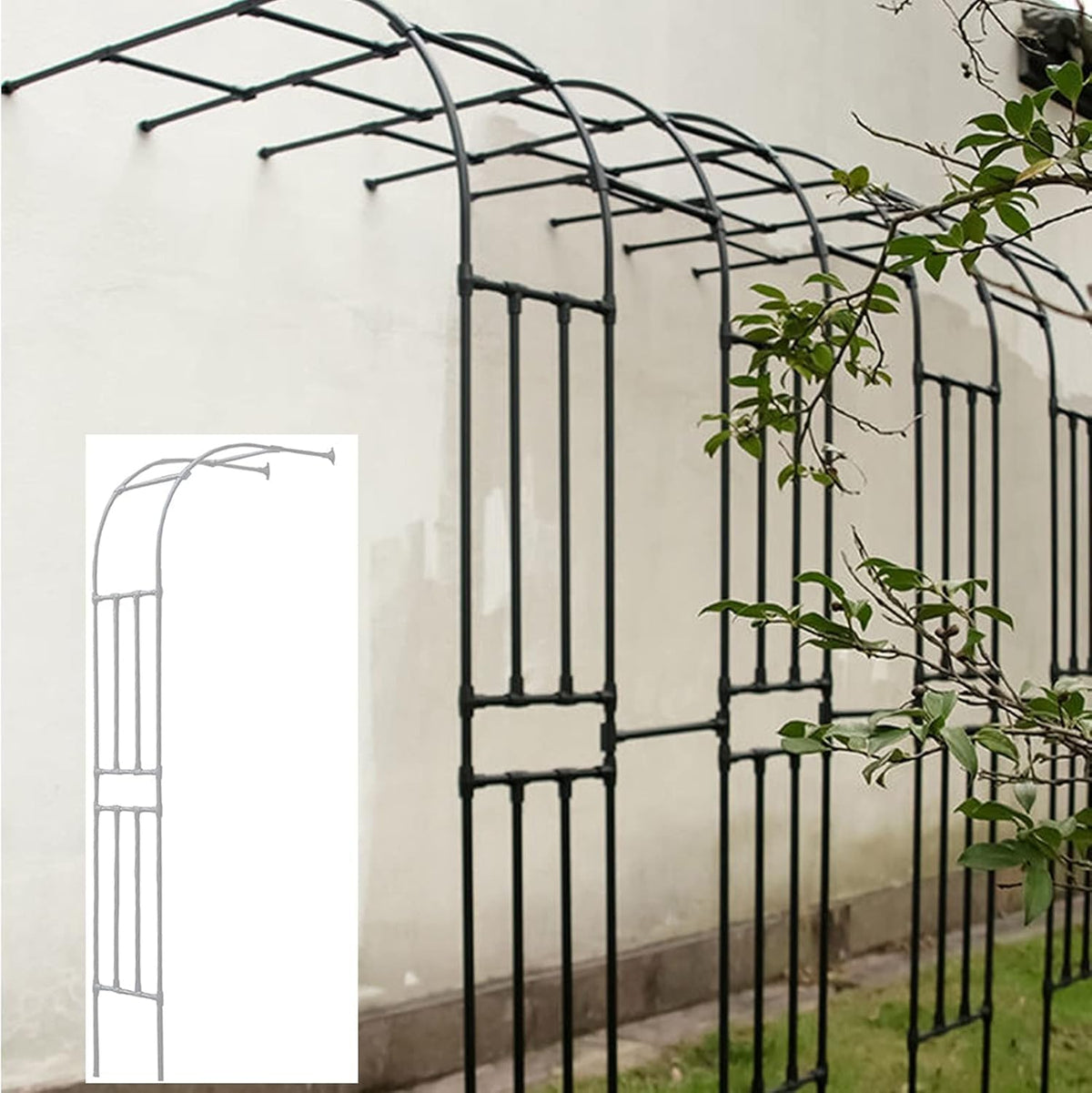 Treilli, Arche De Jardin, 120 × 220 cm, 140 × 230 cm, 180 × 220 cm, 193 × 230 cm, 200 × 230 cm, 233 × 220 cm, 240 × 220 cm, Blanc