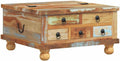 Table basse, 70 × 70 × 38 cm, vidaXL, 5 tiroirs