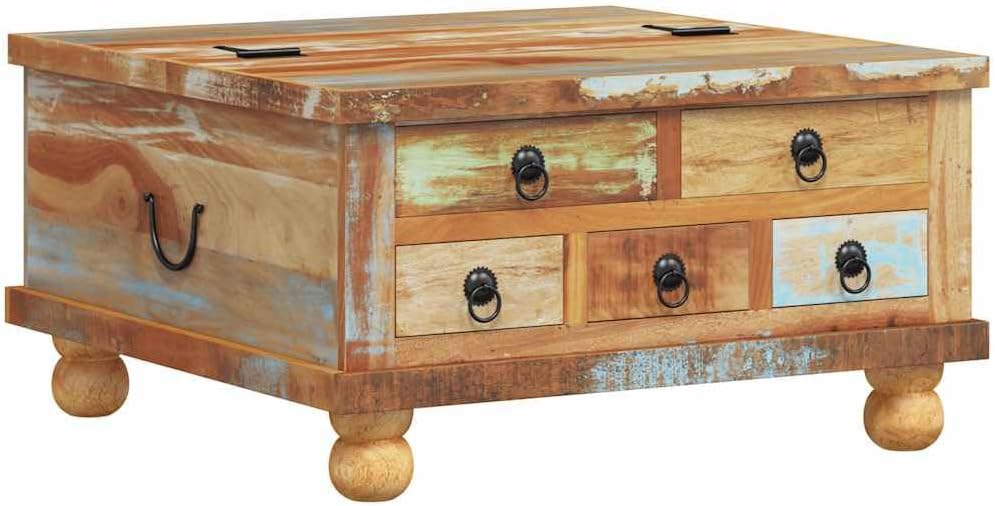 Table basse, 70 × 70 × 38 cm, vidaXL, 5 tiroirs