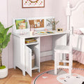DREAMADE Bureau, 90 × 45 × 85, 5 cm, Table d'Etude et Chaise Enfants avec Étagère, 29 × 29 × 74 cm, 90 × 45 × 85, 5CM, Tableau Blanc