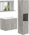 meuble, réglable, 60l, kleankin, Gris, Montage Mural