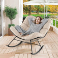 Fauteuil, 205 kg, Cadre en Métal, réglable, pour Salon, GIANTEX, 16 cm, Charge 205 kg, Chaise a Bascule Surdimensionnée, Balcon