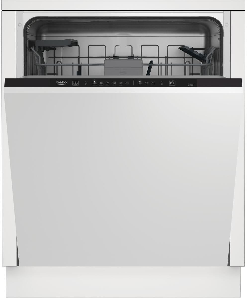 Beko BDIN16430 b300 Lave-vaisselle, 60 cm, pour 14 couverts, réglable, 3 niveaux, 31 cm, 3 niveaux de rinçage, 6 programmes, 5 températures