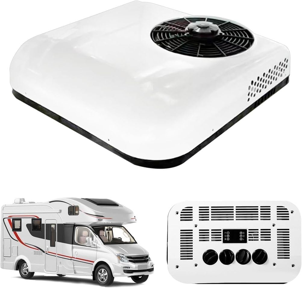 SXHEYUY Climatiseur, 12 V, réglable, Climatisation 12V 24V pour Caravane, 24 V, 2 300 W, 1 000 W, 850 W, 30 °C, 24v Cold, Blanc