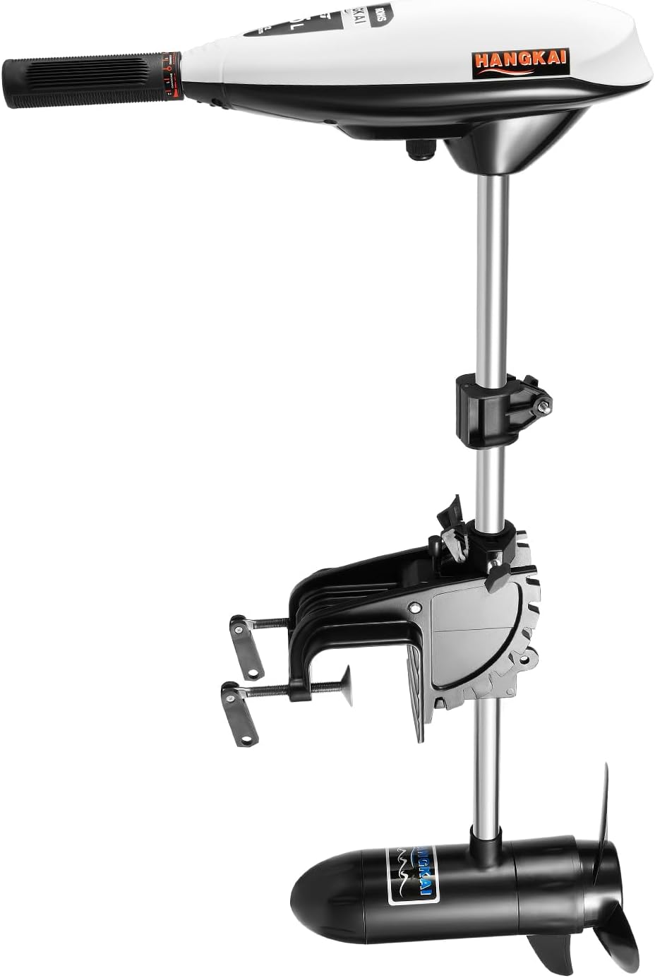FUNYSF Moteur hors-bord, moteur de bateau portable pour bateau gonflable, 12 V, pliable, acier inoxydable, 29, 5 kg, 50 db, réglable