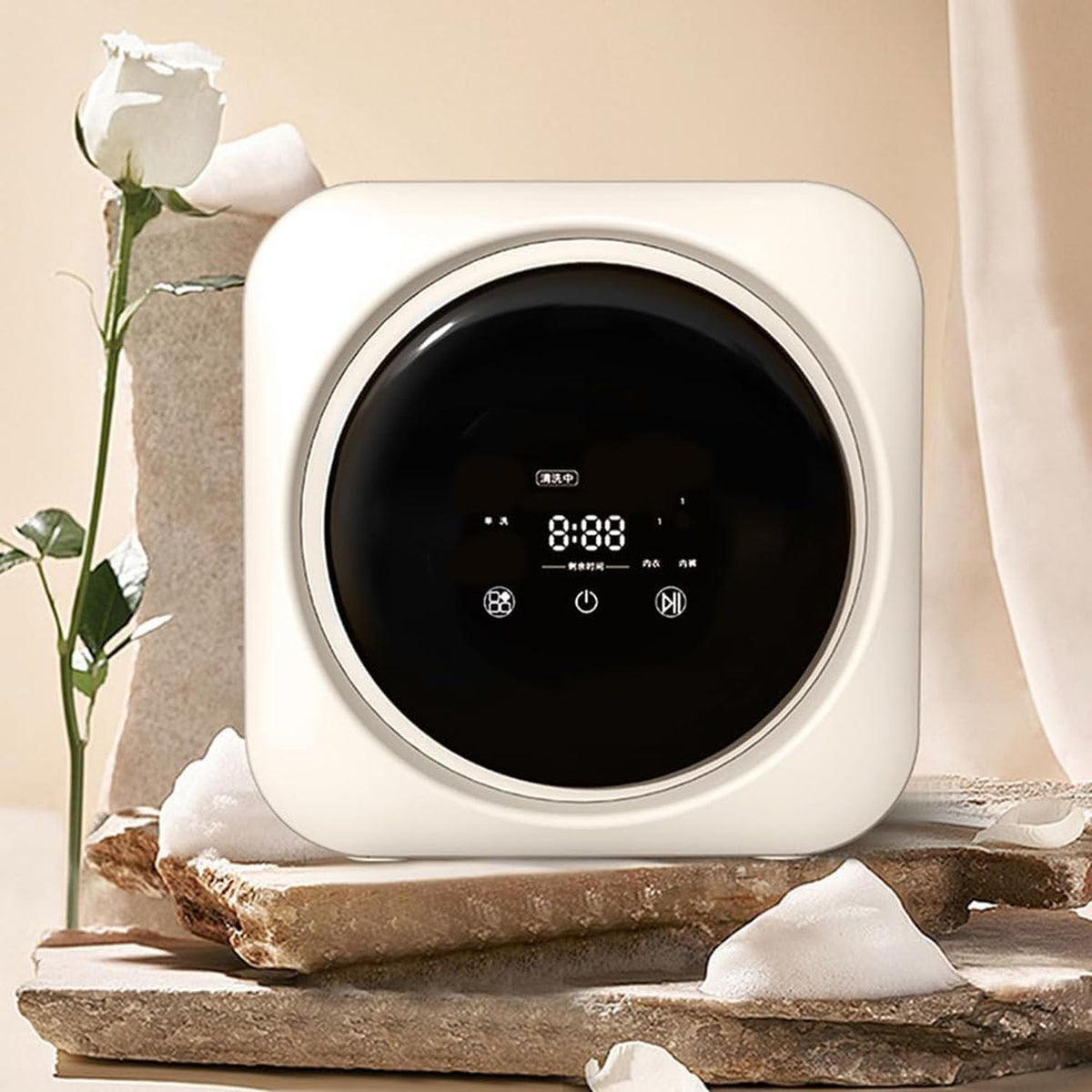GEJLELDS Mini lave-linge, 3, 5 L, Machine À Laver Compacte Et Essoreuse avec Baril Intérieur en Acier Inoxydable, pour Appartement
