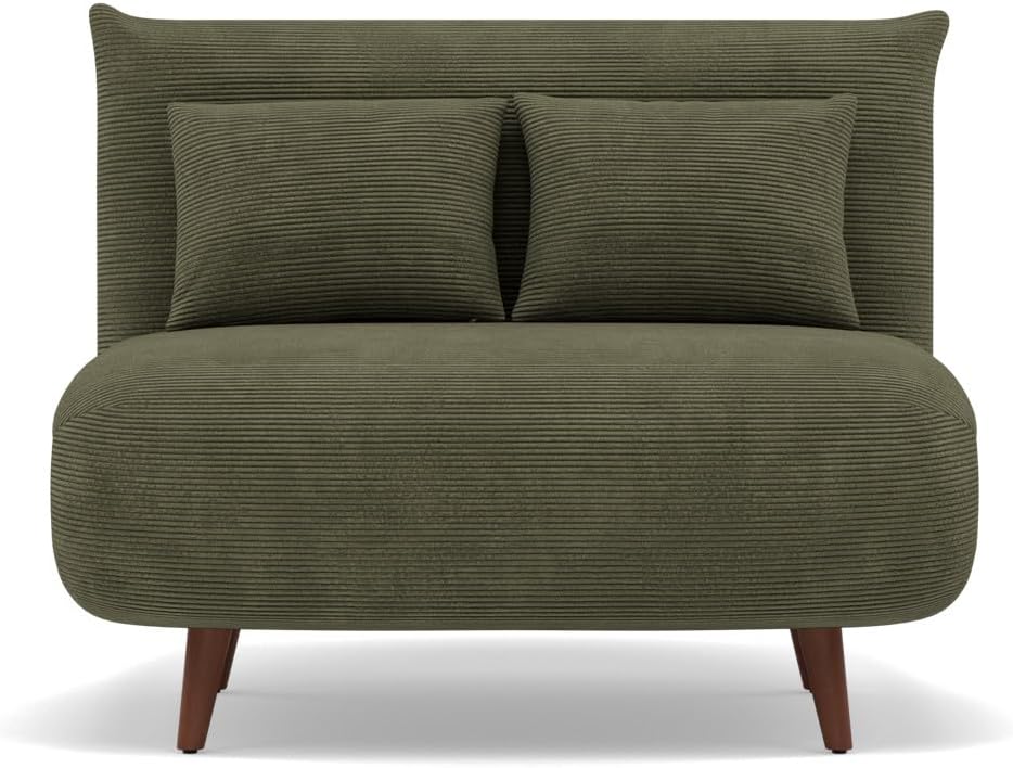 Bestmobilier Canapé, Lumi Banquette Convertible clic-clac 1 Place en Velours côtelé