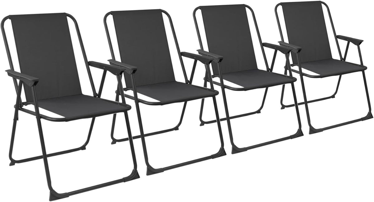 Bain de soleil, Chaises Pliantes en métal Plage, Camping extérieur Fauteuil de Pique-Nique avec Toile Siège, pliable, 35 cm, Harbour Housewares
