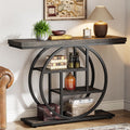 Console, à 4 Niveaux avec Base Circulaire, étroite en Bois avec étagères de Rangement pour Salon et Couloir, Tribesigns, 105 cm, 4 cm, 30 cm, 80 cm
