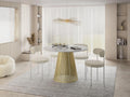 Table, Design Industriel avec Pieds en Métal Doré, 200 Cm, Gain De Place pour Salon Ou Salle à Manger, WFL GROUP, 100 cm, 120 cm, 120 à 200 Cm