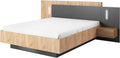 Lit, éclairage LED, 140 × 190 cm, Vente-unique, 220 × 240 cm, 12 V, 244.4 cm, 102 cm, 208.2 cm, 42 cm, 156 cm, 2 tiroirs, avec LED, FRANCOLI