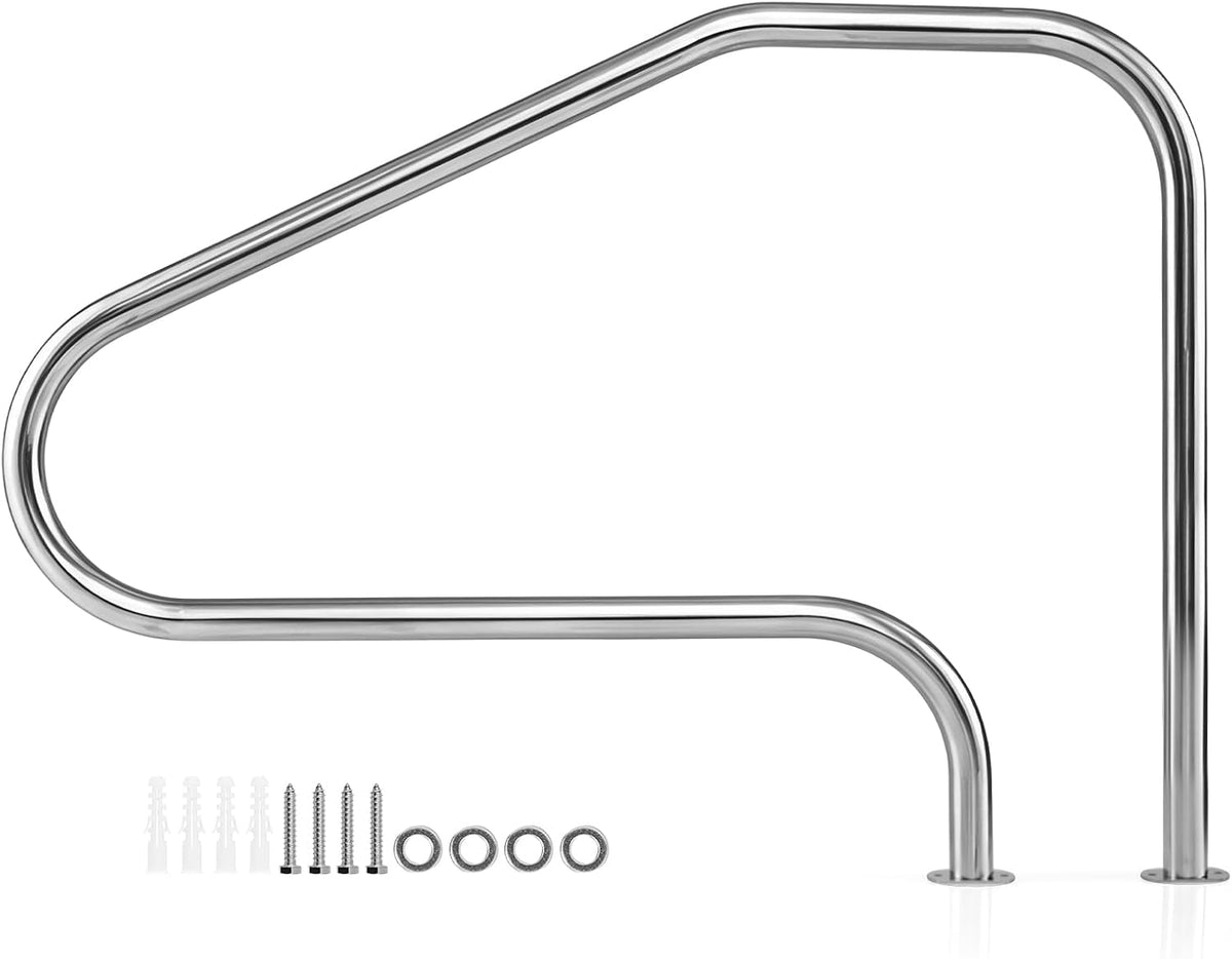 Main courante de piscine, Rampe Piscine en Acier Inoxydable 304, Barre d'Appui de Sécurité pour Spa, 130 × 94 cm, COSTWAY, 250 kg, Charge 250 kg