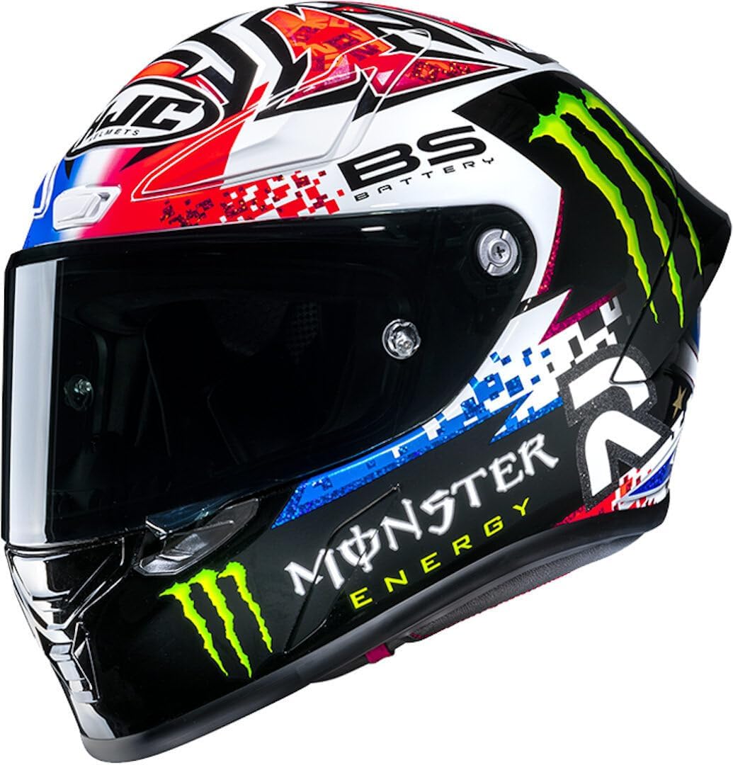 Casque intégraux, verre, RPHA1, HJC, 30°C, 53cm, 55cm, 56cm, 58cm, 59cm, 61cm, 63cm, Casque Moto intégral RPHA1 QUARTARARO Le Mans Special