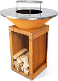 Barbecue, Acier Corten, 85 cm, Brasonfire, 82 KG, 10 mm, 2 mm, 3 mm, 2 modes, Brasero Plancha Ø 85 cm, 100% Fabrication Française, Grille Incluse
