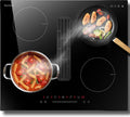 Plaque de cuisson Karinear, Plaque à Induction avec Hotte Aspirante 135W, 12 cm, 60 cm, 4 foyer, minuterie, encastrable, sécurité enfants