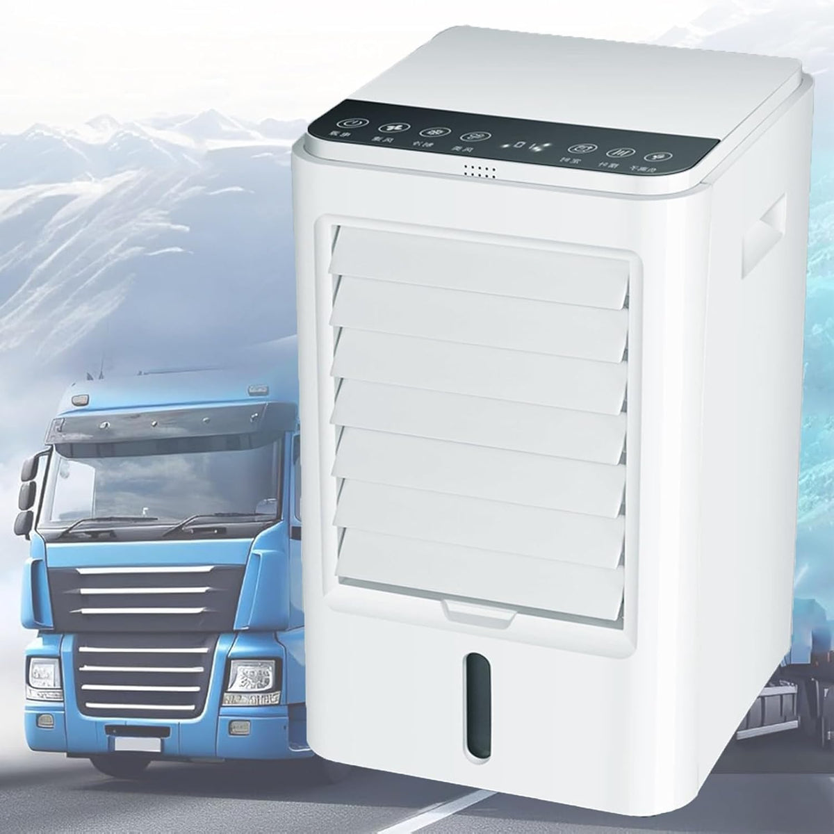 Climatiseur NzEupno, Ventilateur portable 4 En 1 Avec TéLéCommande, Refroidisseur Pour Camions, 3 Vitesses, 4 L, 24V, 4 Blocs RéFrigéRants