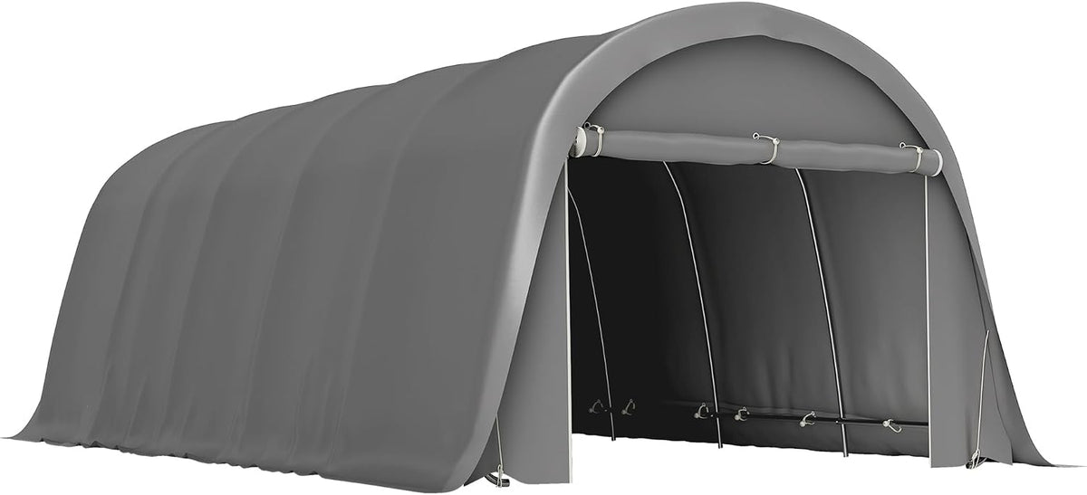 Outsunny Auvent pour voitures, 25 cm, 32 mm, 3, 6 × 7, 2 m, 360l, 260l