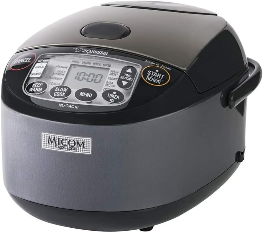 Cuiseur à riz, NL-GAC10 5-Cup, ZOJIRUSHI, 5.5-Cup, Noir Métallisé, Fabriqué au Japon