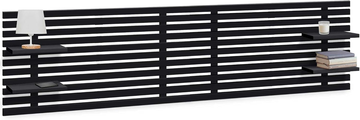 Lit DHOME, 1, 3 cm, 2, 6 cm, 46, 6 cm, 210cm, 105cm, Noir Solide, Style Japonais