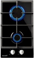 Plaque de cuisson BELDEKO, verre, 30 × 52 cm, 26, 2 × 49, 2 cm, 4000 W, 4.50 cm, 4000W, Plaque Gaz 2 Feux 4000W Gaz Ville et Bouteille, encastrable