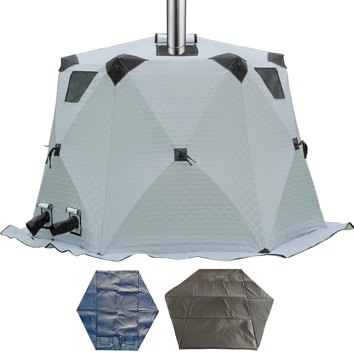 Cabane, verre, 9, 5 mm, idéal pour le camping et la pêche en hiver, 11 mm, 2, 6 × 2, 6 m, 3, 3 × 3, 3 m, 3, 5 × 3, 5 m, portable, Tissu imperméable