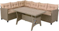 Salon de jardin, 175 × 66 × 73 cm, acier inoxydable, CASARIA, 165 × 66 × 73 cm, 130 × 70 × 67 cm, 15 cm