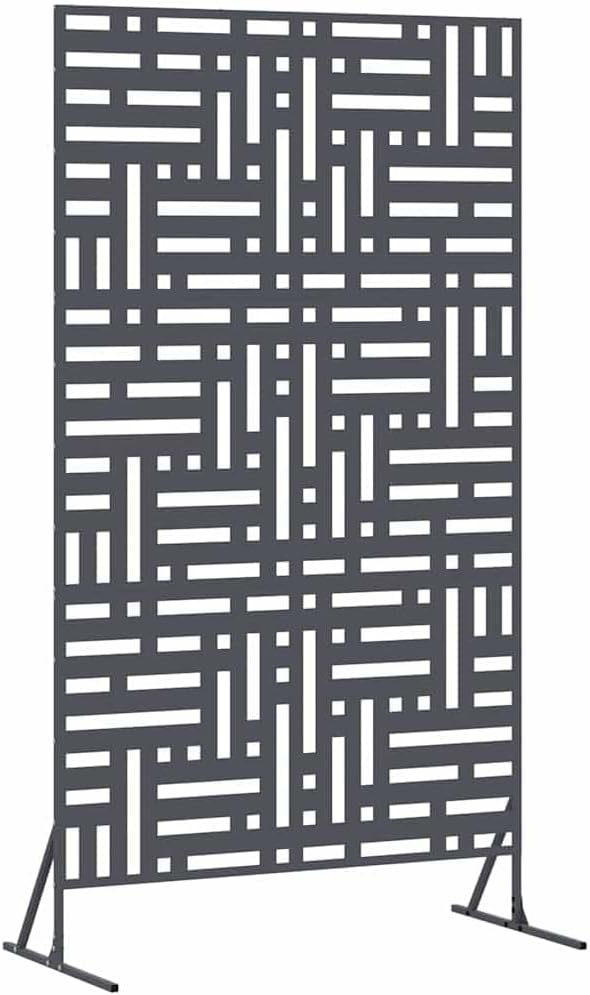 Clôture décoratives, En acier résistant aux intempéries, Brise-vue de jardin anthracite, 100 × 50 × 180 cm, Foknhdi, pose libre, Design moderne