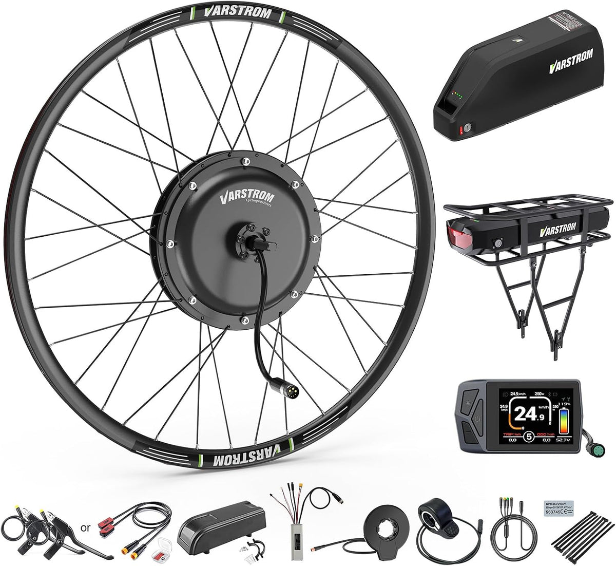 Varstrom Moyeux, 29 Pouces, 10 vitesses, 48V Kit Conversion Velo Electrique 26 27, 5 29 Pouces Moteur Avant Arriere, 146mm, 139mm, 109mm