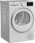 Sèche-linge, 8 kg, Beko, B3T42239, 15 programmes, blanc, fonction vapeur, pompe à chaleur, chargement frontal, convient aux personnes allergiques