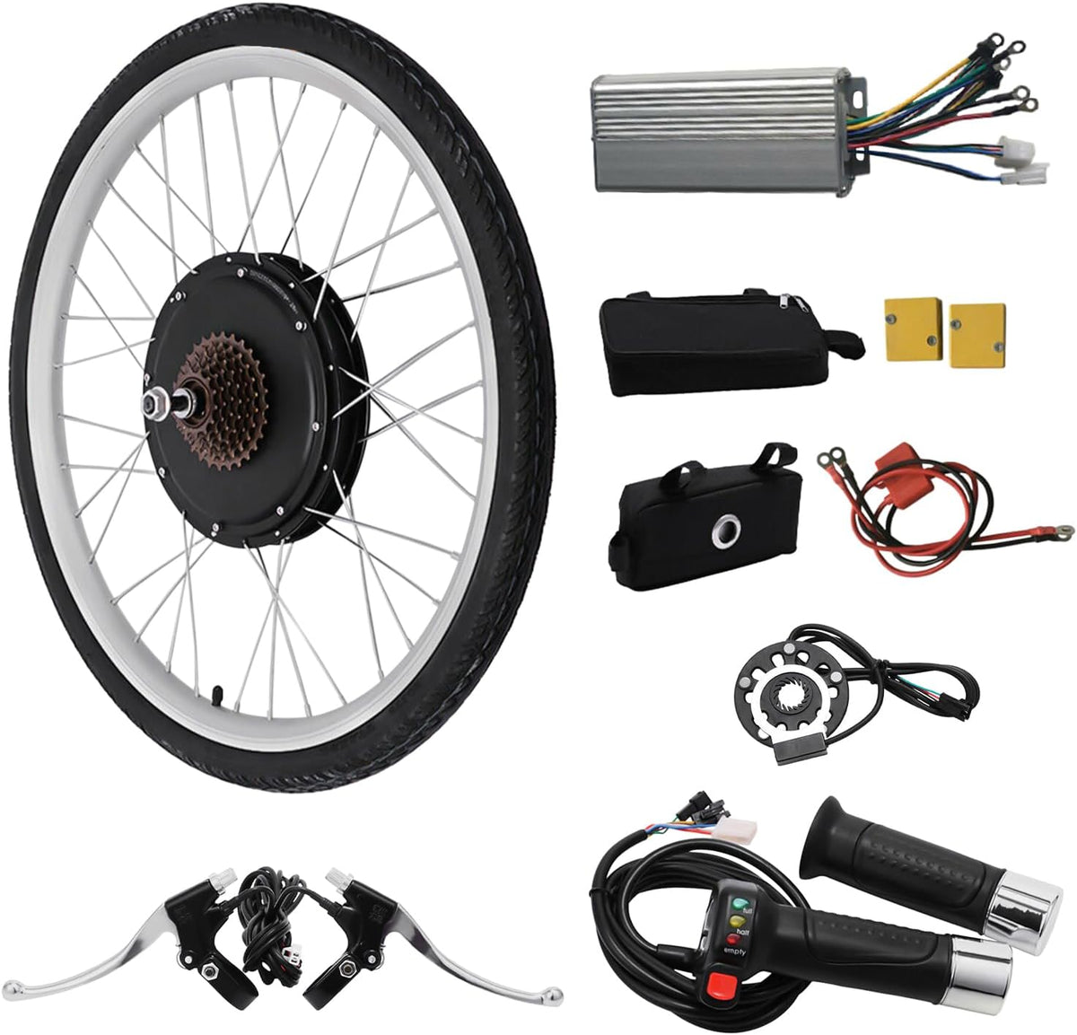 Chensyo Transformateur, pour VTT Ville, 28 pouces, Kit Conversion Vélo Électrique 48V 1000W, Roue Arrière 28''