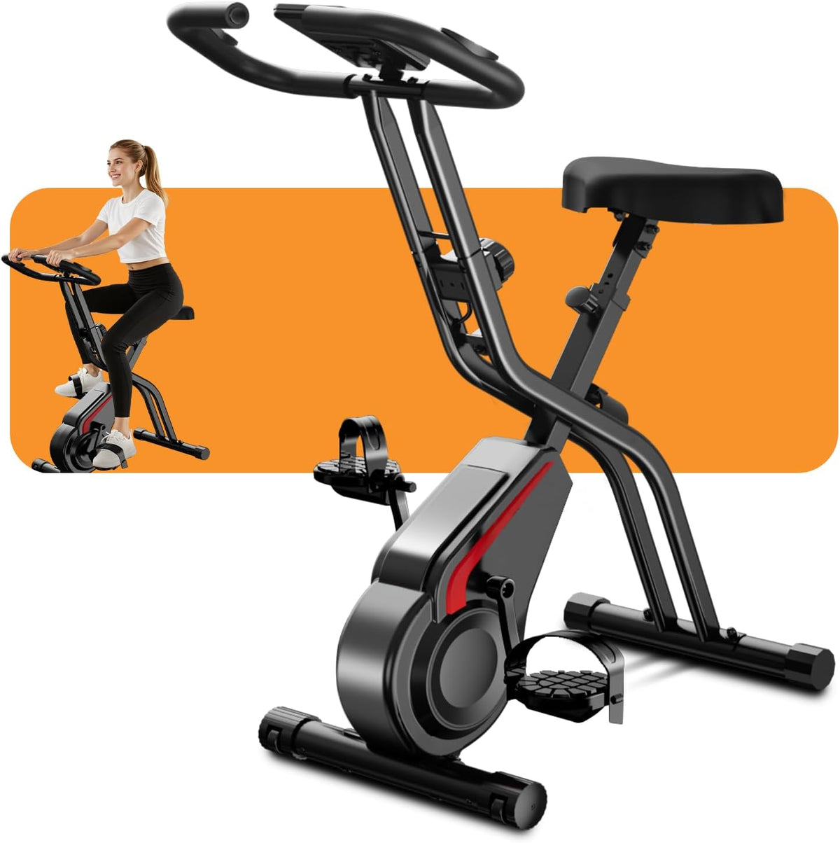 CURSOR FITNESS Vélo, 190 cm, pliable, 16 niveaux, réglable