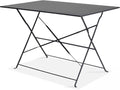 Table à manger, Table de Jardin Pliante Acier Gris 4 Places, pliable, Oviala, 110 cm, 70 cm, 71 cm, 10 mm, 99 cm, 6.5 cm, verre