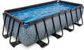 Piscine hors sol, Bassin Acier TÜV CE en 16582, EXIT TOYS, 400 × 200 × 100 cm, Gris, Stone