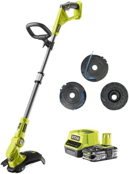 Coupe-bordure, Batterie 2.5 Ah, RYOBI, 2 Ah, 30 cm, 24 cm, Chargeur 2 Ah, RLT183225FPK3, 18V, 2.5Ah, 2Ah, 3 Bobines Simple Fil, réglable