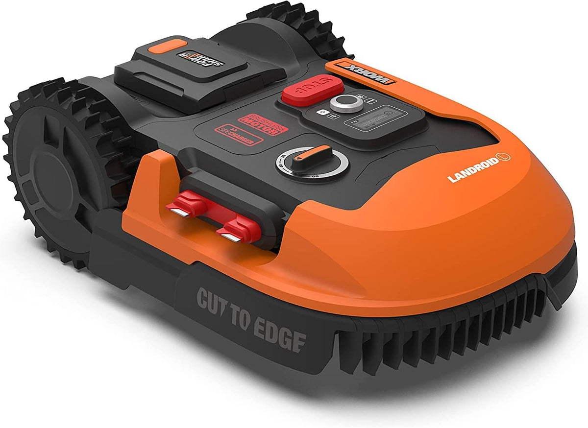 Tondeuse WORX WR148E, Wi-Fi, 20V, 800 m2 Surf.Max 900 m2, Pente 35%, sécurité enfants, Installation Facile, Configurable, détecteur de Pluie