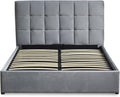 Lit, 180 × 200 cm, Sommier relevable avec Rangement, Menzzo, 180 × 200cm, Velours Argent