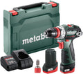Perceuse-visseuse metabo, éclairage LED, 12 V, compacte et puissante pour les bricoleurs et les professionnels, 10 mm, 32 mm, 1500 tr/min