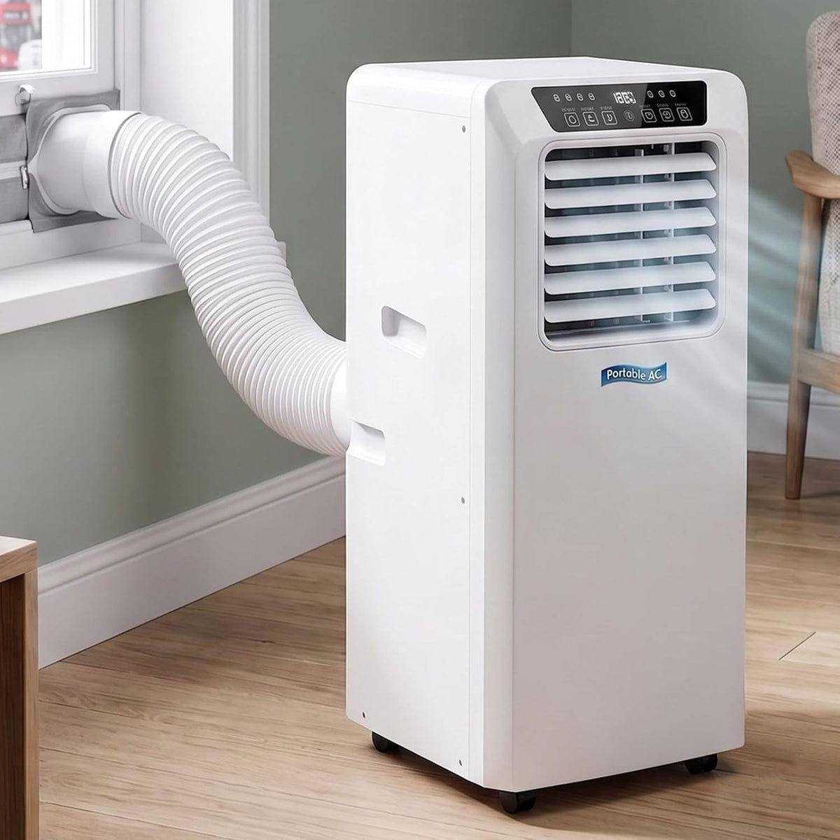 XUXIAO Climatiseur portable, Unité portable avec télécommande et minuterie 24 Heures 7000BTU, 9000 BTU, 7000 BTU, 16 °C, 350 m3/h, éclairage LED