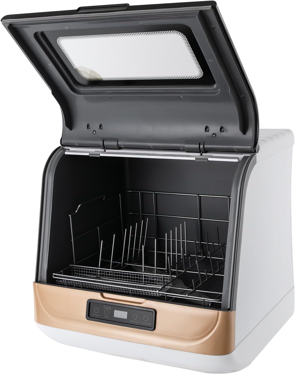 Lave-vaisselle FUROMG, éclairage LED, 800 W, 2 modes, 45 × 40 × 44, 7 cm, 5 programmes, 800W, 55 °C, 60 °C, 65 °C, contrôle tactile