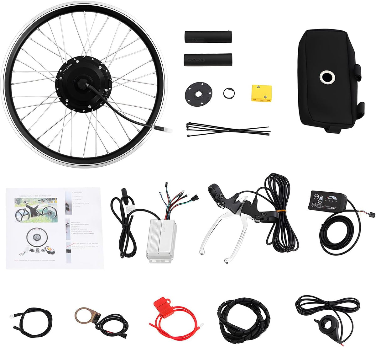 Dérailleur avant, kit de bricolage pour VTT, moteur sans balais 36 V 250 W avec écran LED, BREXOLP, 3 vitesses, 20 pouces, frein en V/disque