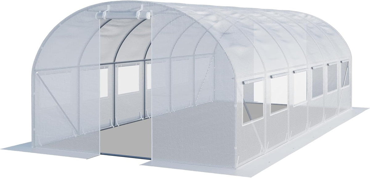 Serre, Bâche PE 180g/m2 Blanc Transparent, TOOLPORT, 4 × 6m