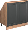 Meuble de Rangement sous Pente, 80 cm, Vicco, 83, 8 cm, 46 cm, 16 mm, 14, 8 cm, 22 mm, Anthracite Campagne/Chêne doré