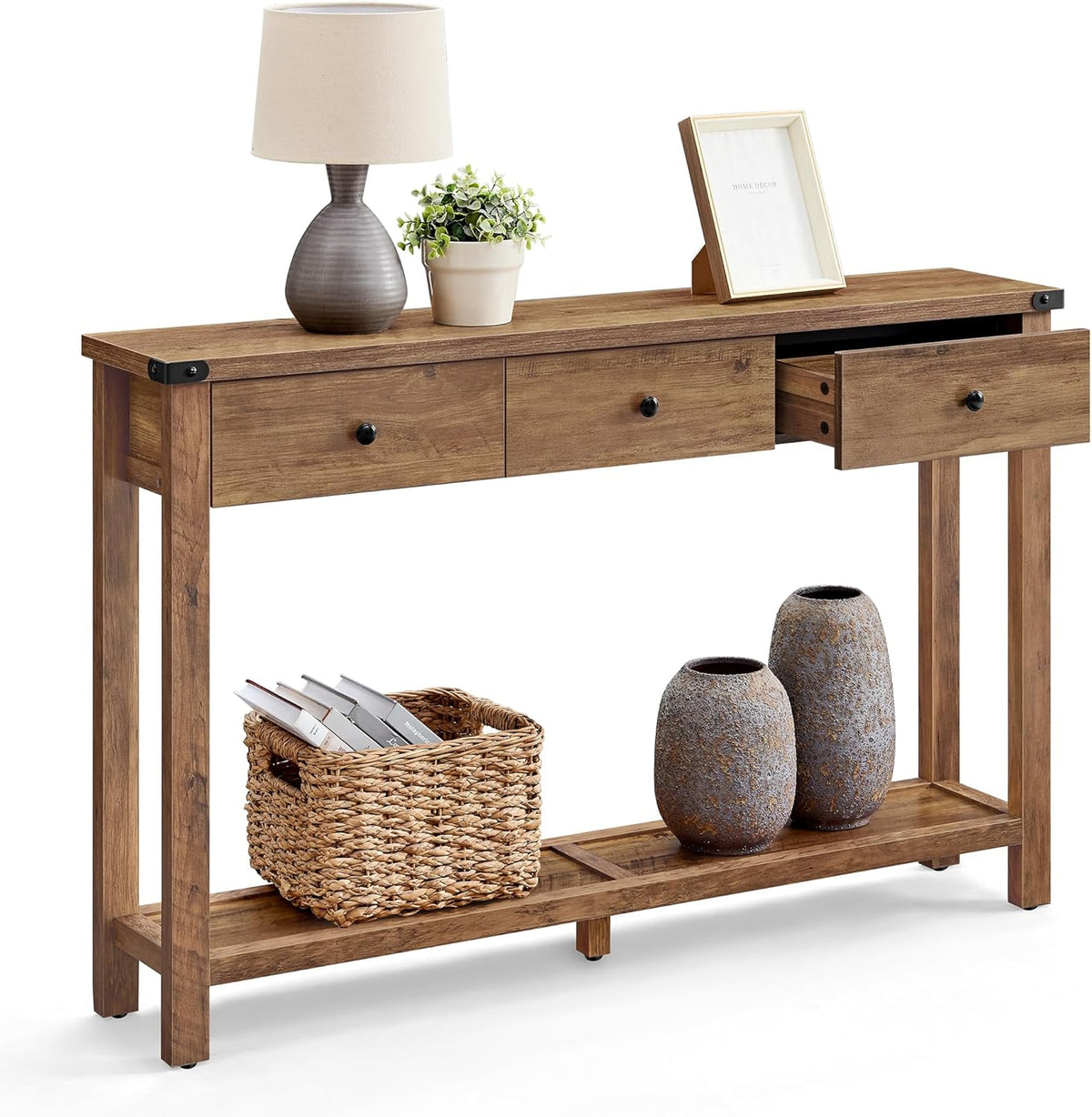 Console, 120 × 24 × 76 cm, VASAGLE, 24 × 120 × 76 cm, 3 Tiroirs