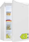 Réfrigérateur Bomann, acier inoxydable, éclairage LED, 126 L, 126L, réglable, Blanc, pose libre, verre, Classe C