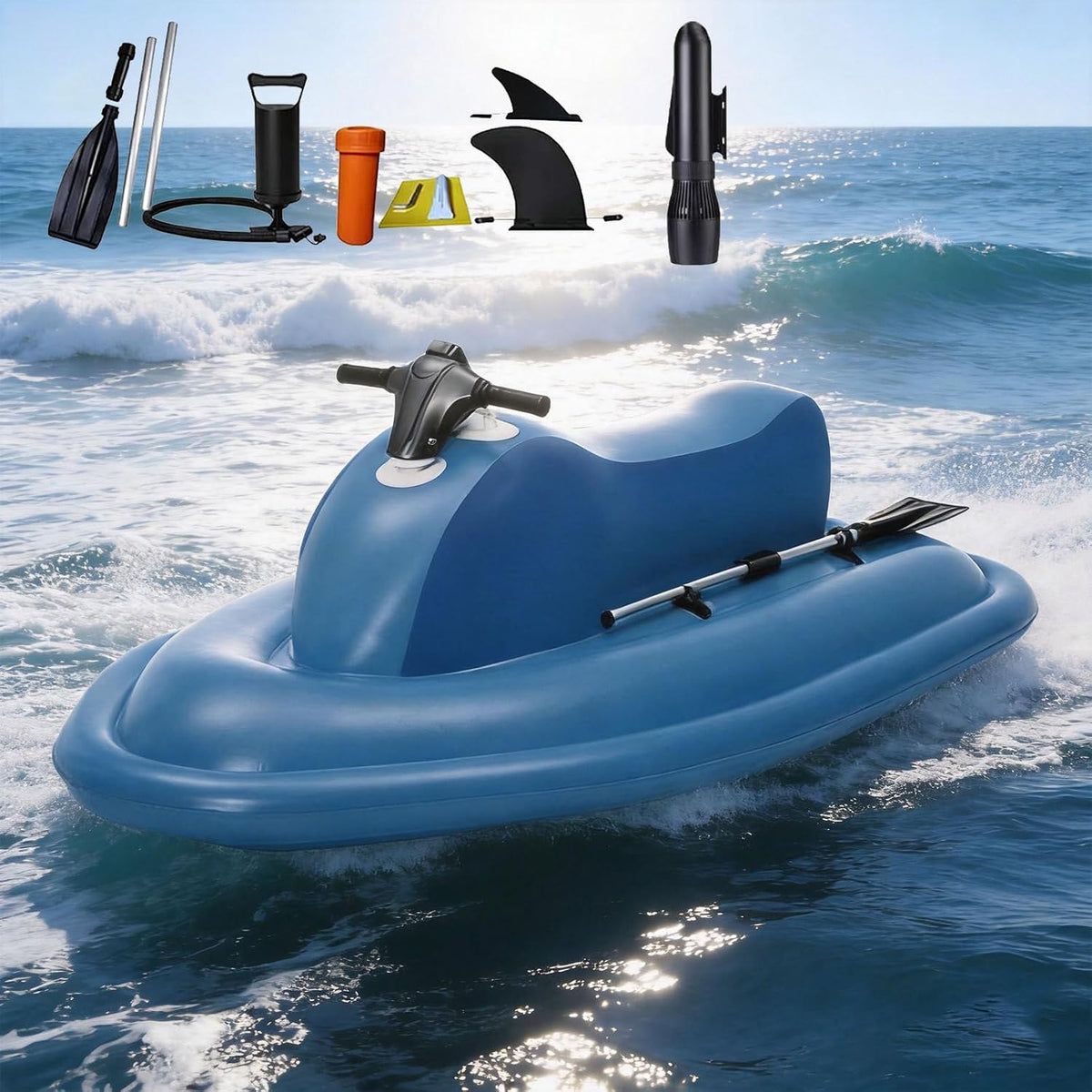 Bateaux pneumatique, Bateau à Jet Gonflable électrique Amélioré pour 2 Personnes, Moteur sans Balais De 700 W, Pfps, 500 W, 9 vitesses, 500w10A